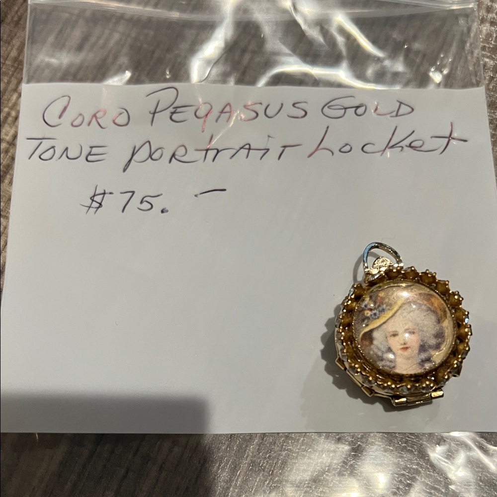 Gold Tone Portrait Locket